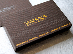 Gravure embossed bitter colorplan gold foil printed business cards
