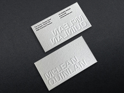 Blind embossing on pale grey colorplan business cards
