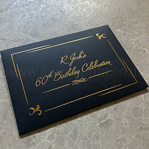 Handmade black and gold 270gsm C6 envelopes.